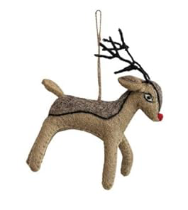 Felted Reindeer Ornament - 9 Styles