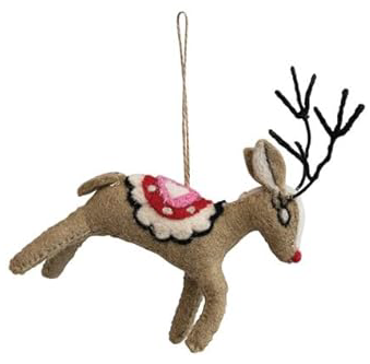 Felted Reindeer Ornament - 9 Styles