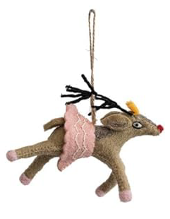 Felted Reindeer Ornament - 9 Styles