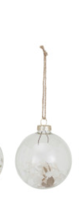 Glass Ball Ornament w/ Dried Botanicals - 6 Styles