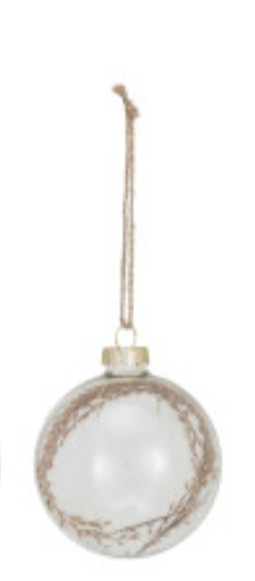 Glass Ball Ornament w/ Dried Botanicals - 6 Styles