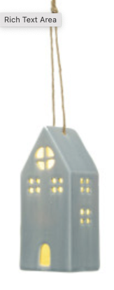 LED Stoneware Monochrome House Ornament - 4 Styles