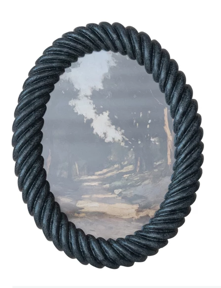 Navy Twisted Resin Oval Frame -  5x7