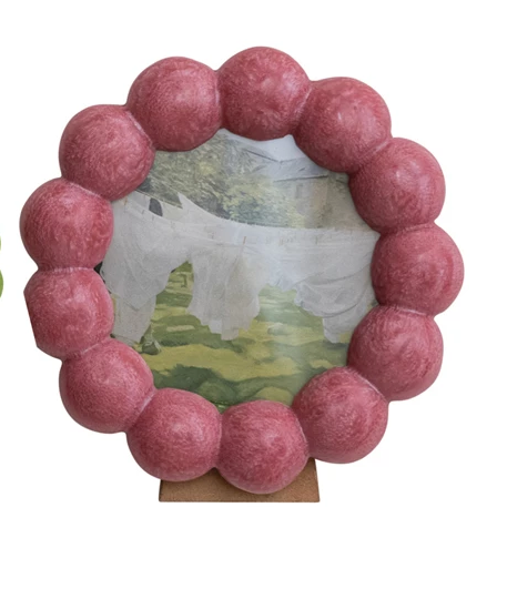 Pink Ball Resin Round Frame -  4x4