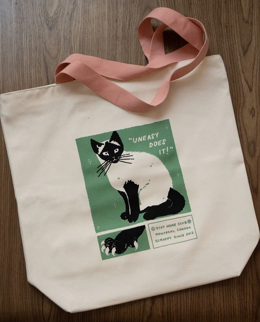 Uneasy Does It XL Zipper Tote