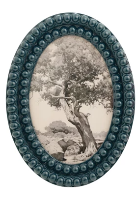 Oval Bobbin Frame Teal - 4x6