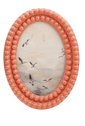 Oval Bobbin Frame Coral - 4x6