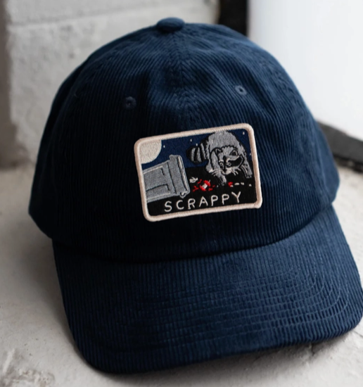 Scrappy Raccoon Patched Corduroy Hat
