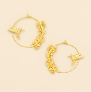 Hummingbird Hoop-Icon Earring