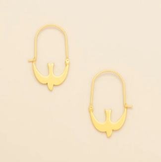 Swallow Hoop-Icon Earring