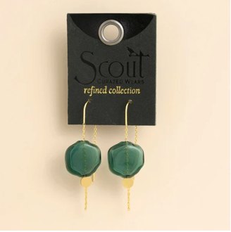 Refined Glass Organic Threader Earrings