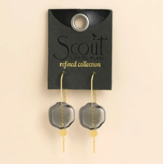 Refined Glass Organic Threader Earrings