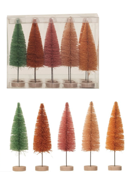 Sherbet Mini Bottle Brush Trees - Set/10