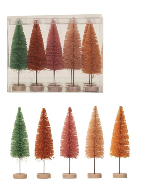 Sherbet Mini Bottle Brush Trees - Set/10