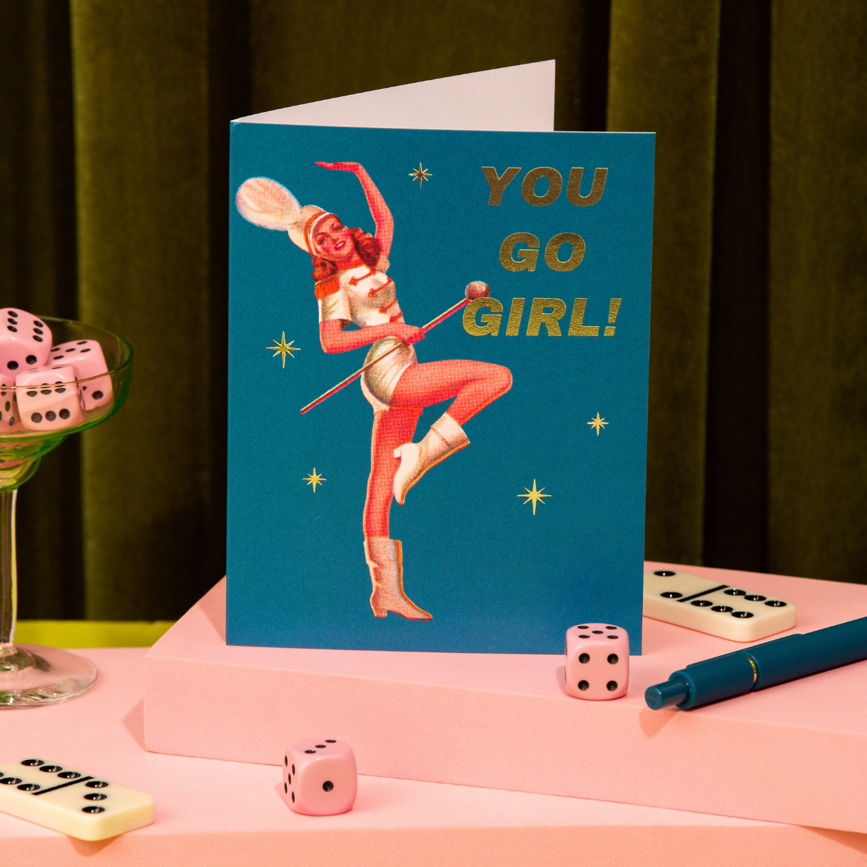 You Go Girl! Card – Foil Friendship ✿ Encouragement Card