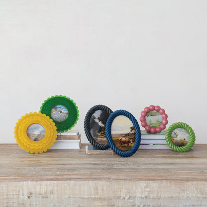 Navy Twisted Resin Oval Frame -  5x7