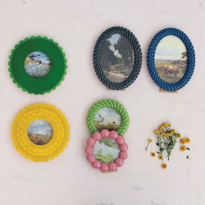 Navy Twisted Resin Oval Frame -  5x7