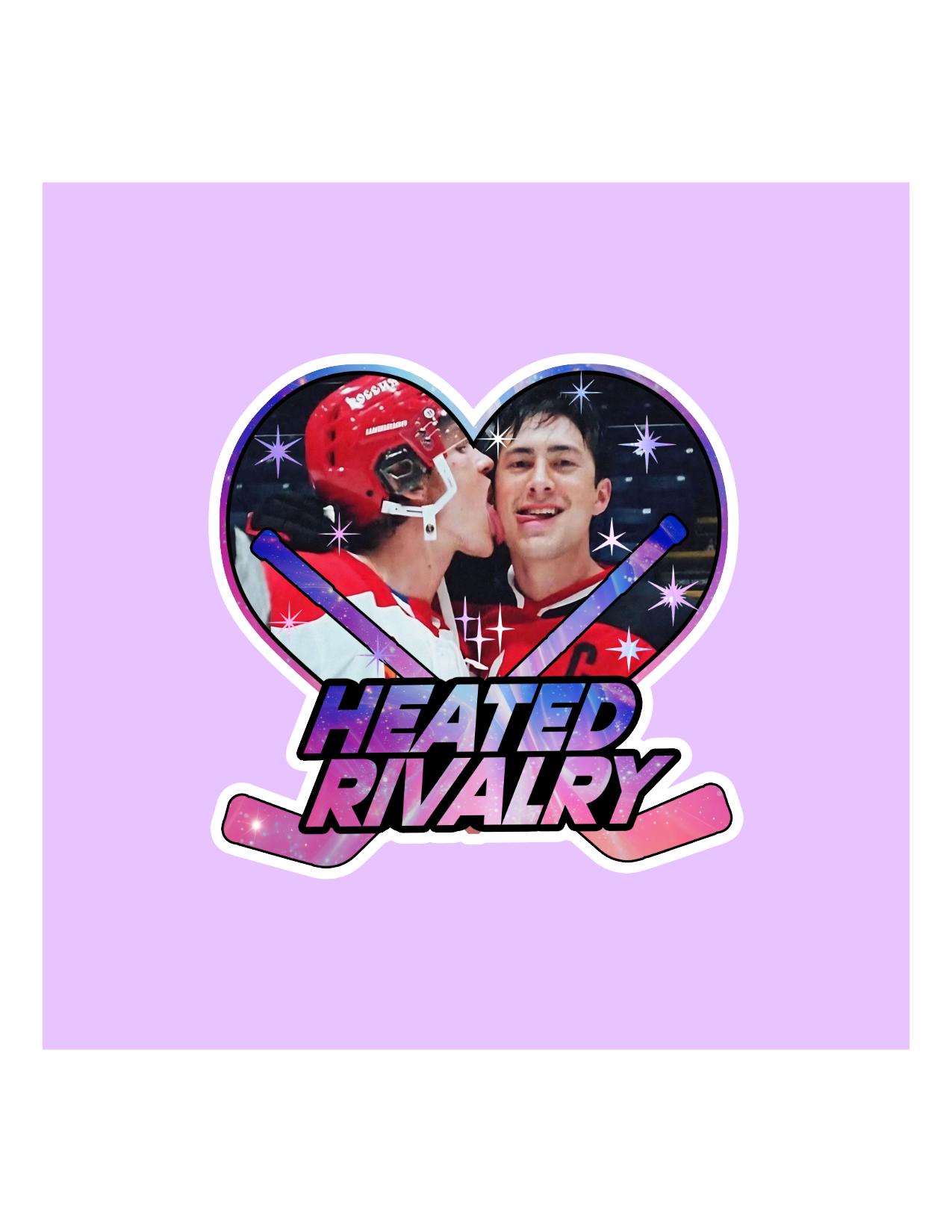 Heated Rivalry Sticks Heart Heated Rivalry Sticker