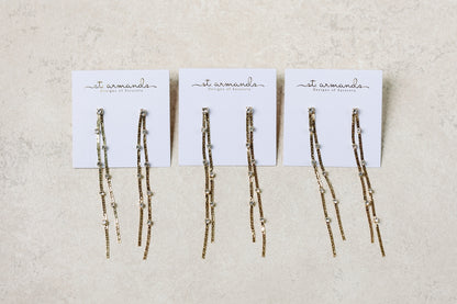 Gold Dotted Duster Earrings