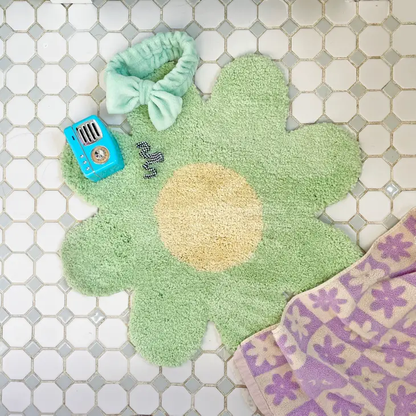 Green Daisy Bathmat