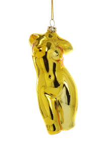 Nude Sculpture Glass Ornament