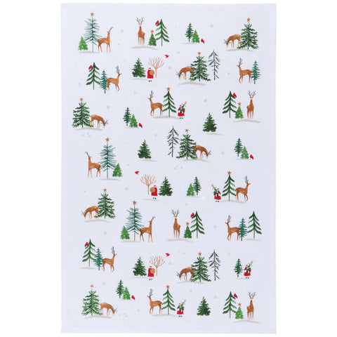 Santa's Reindeer Dish Towel