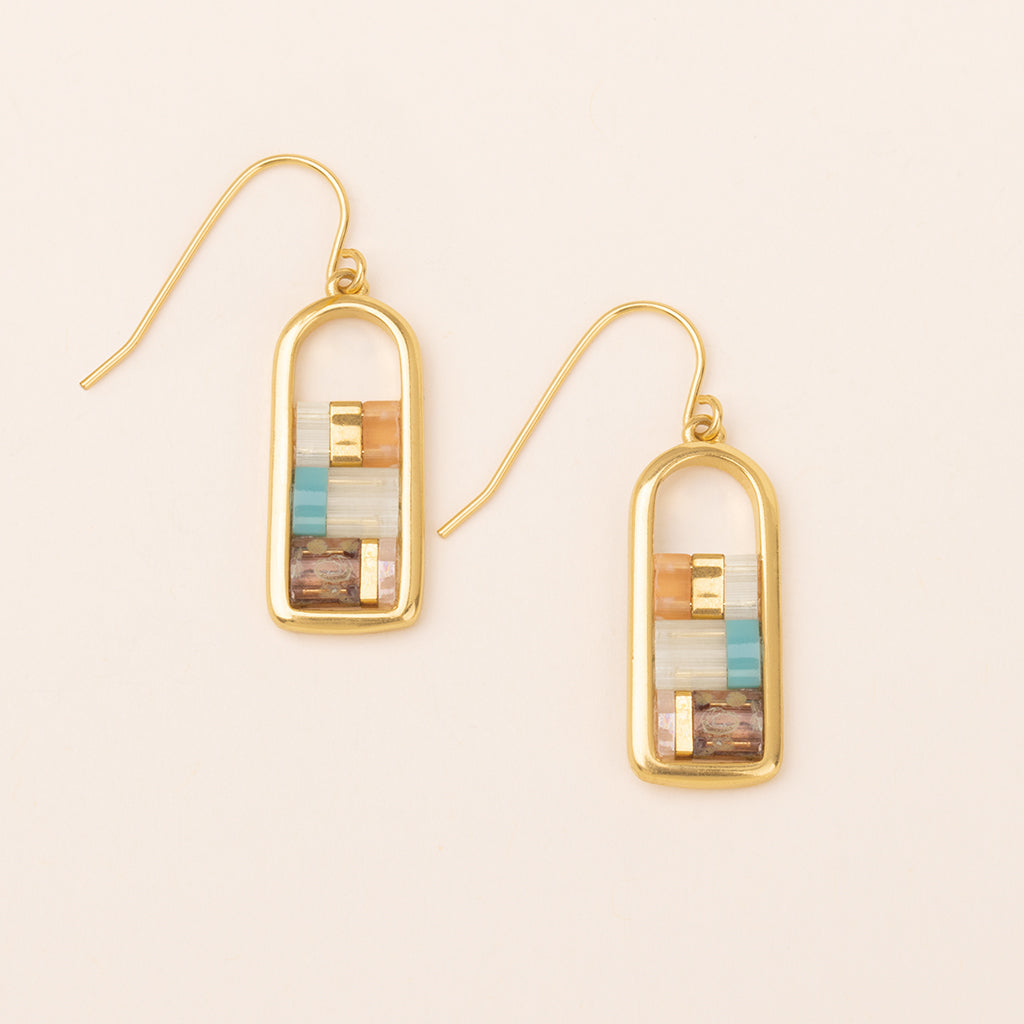 Miyuki Frame Gold Earrings