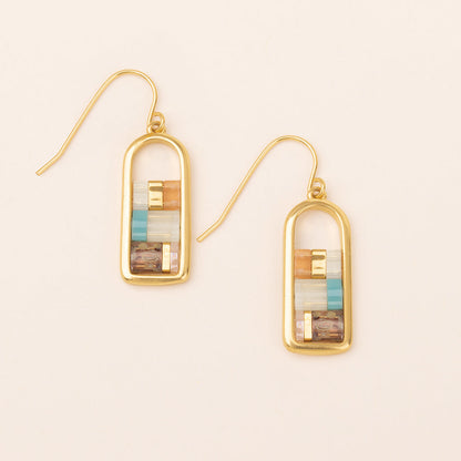 Miyuki Frame Gold Earrings
