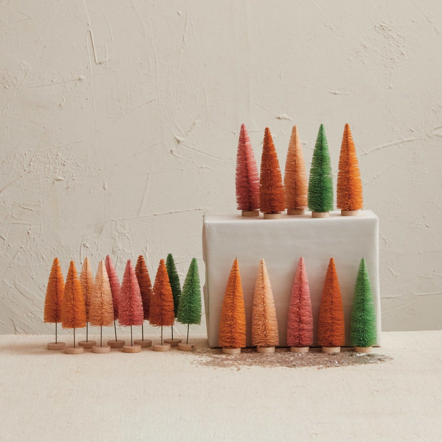 Sherbet Mini Bottle Brush Trees - Set/10