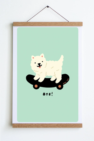 Sk8 Dog (Bye) Print