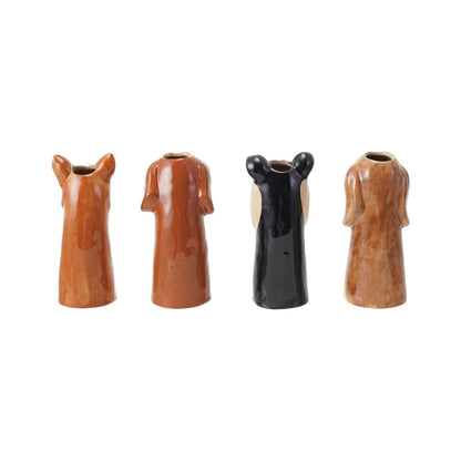 Stoneware Dog Vases