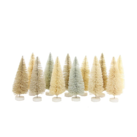 White Bottle Brush Trees - Box Set/12