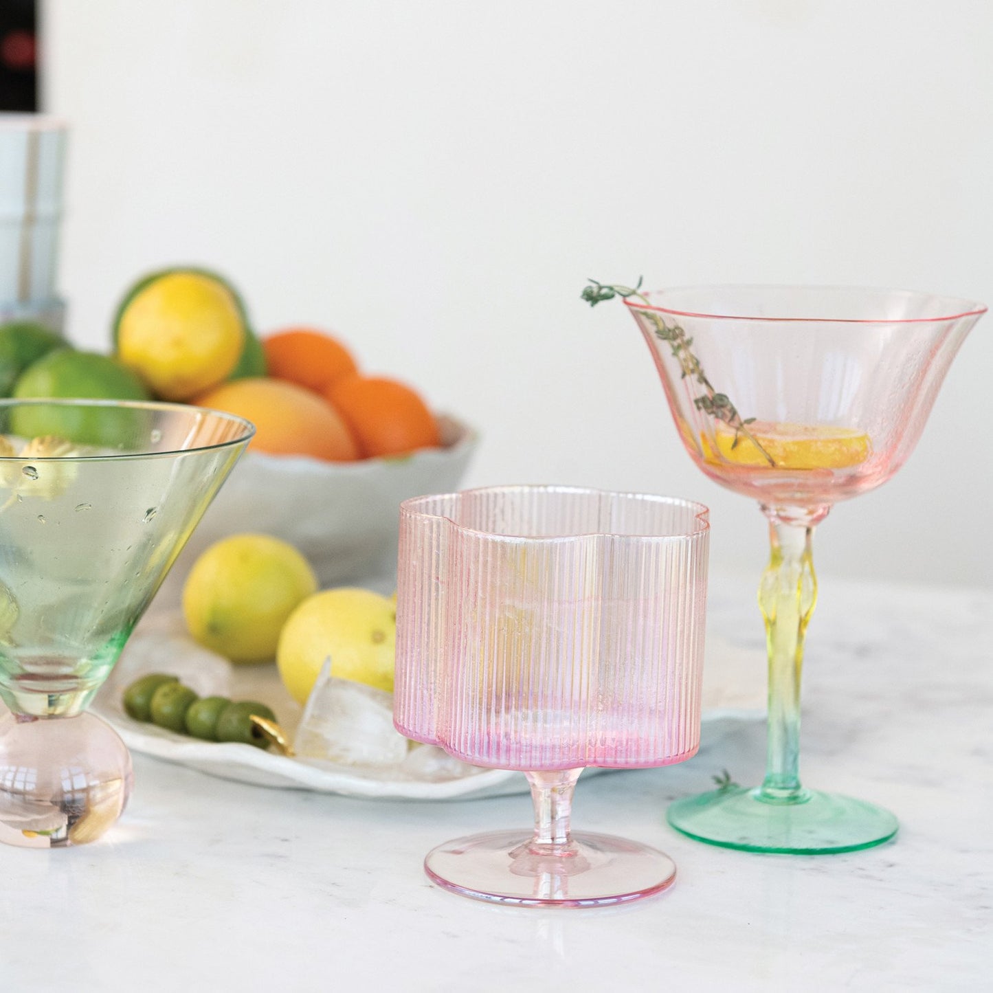 Pleated Flower Wine Glass