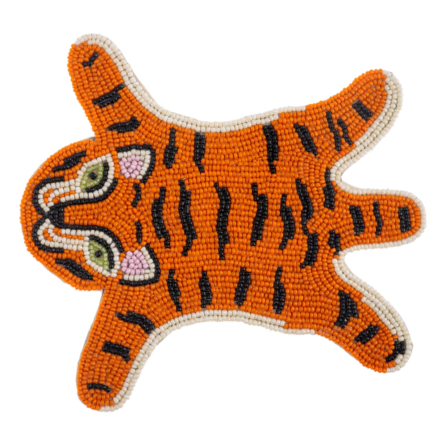 Beaded Tiger Coasters - Set/4
