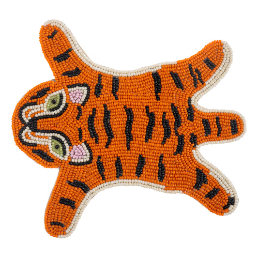 Beaded Tiger Coasters - Set/4
