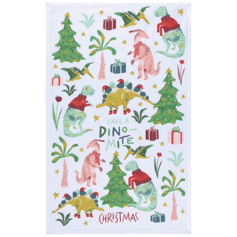 Dino-Mite Christmas Dish Towel