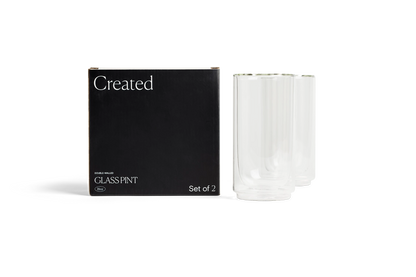 Clear Double Walled Pint Glass Set