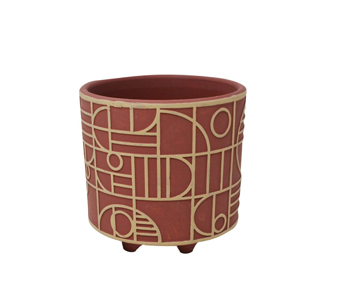 Ceramic Pot w/Geo Pattern - 3 styles