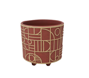 Ceramic Pot w/Geo Pattern - 3 styles