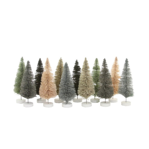 Grey Bottle Brush Trees - Box Set/12