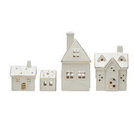 Gold Plated Porcelain LED Village House - 4 Styles