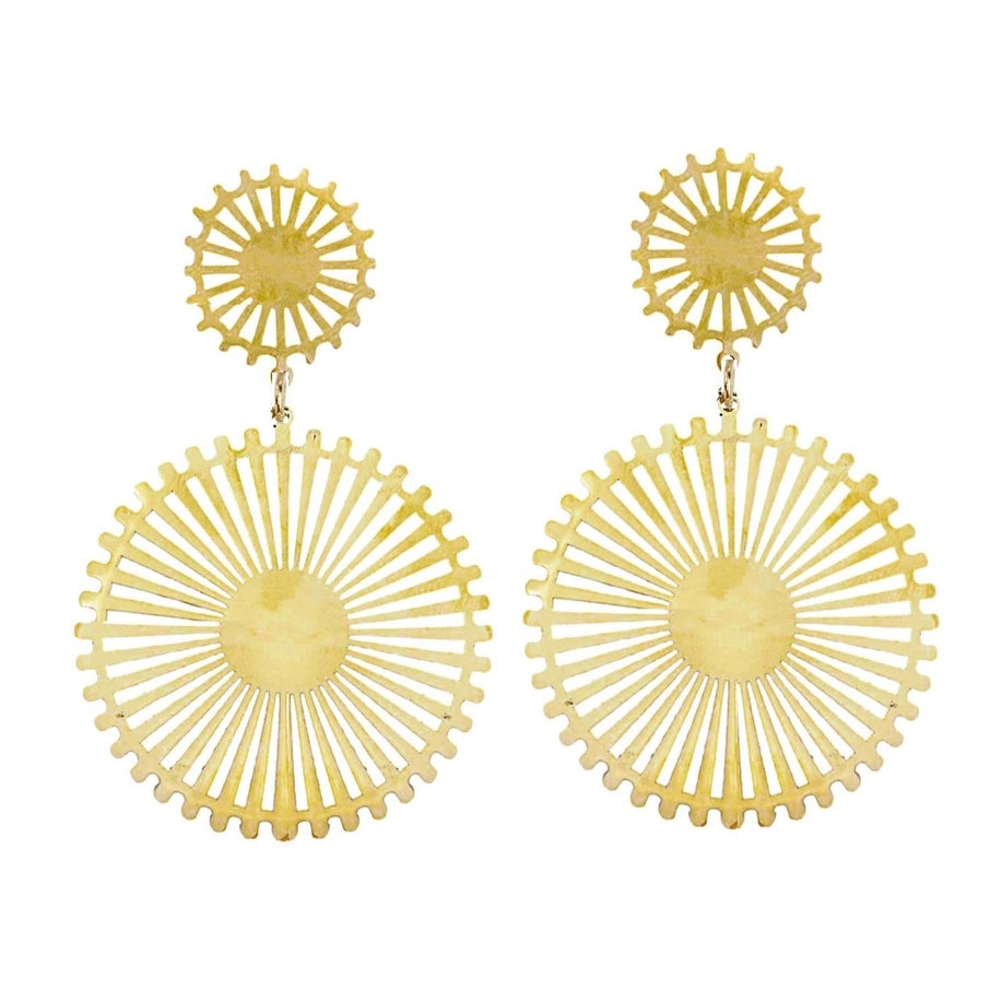 Gold Pinwheel Earrings