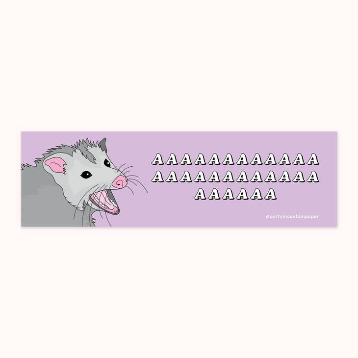 Screaming Possum Bumper Sticker