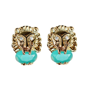 Turquoise Lion Studs