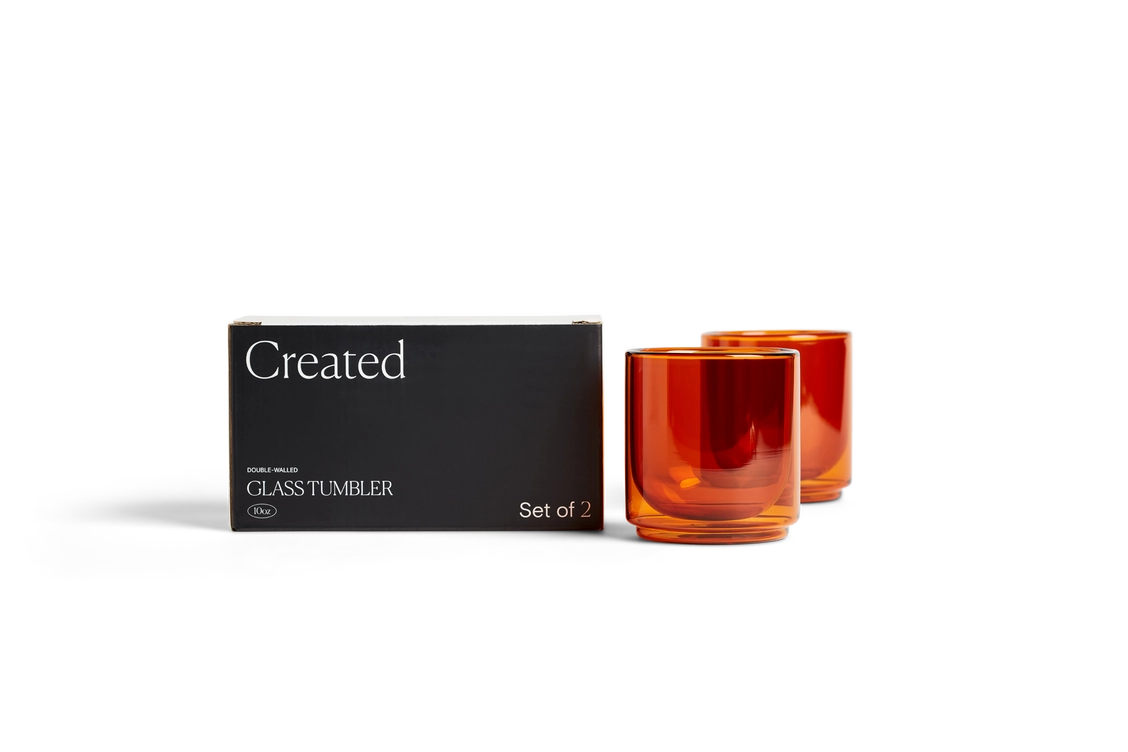 Amber Double Walled Tumbler Set