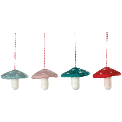 Mushroom Felt Ornament - 4 Colors