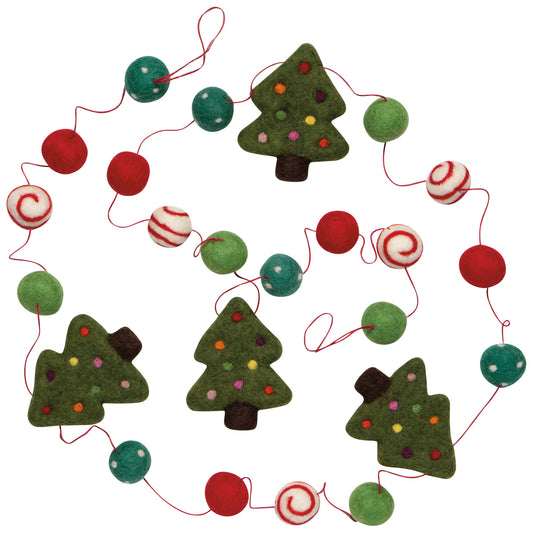 Evergreen Felt Garland