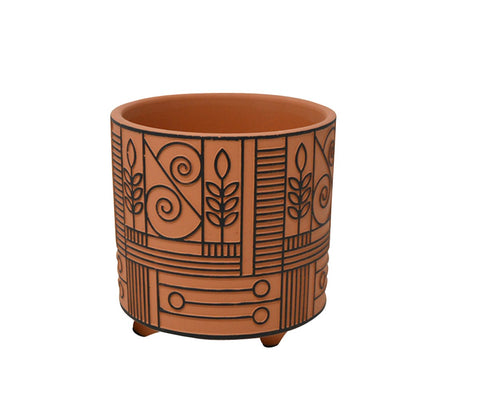 Terracotta Pot w/Geo Pattern - 2 styles