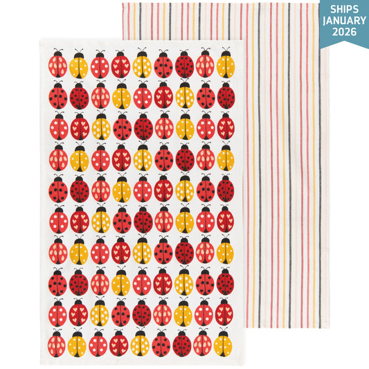 Ladybugs Dish Towels - Set of Two