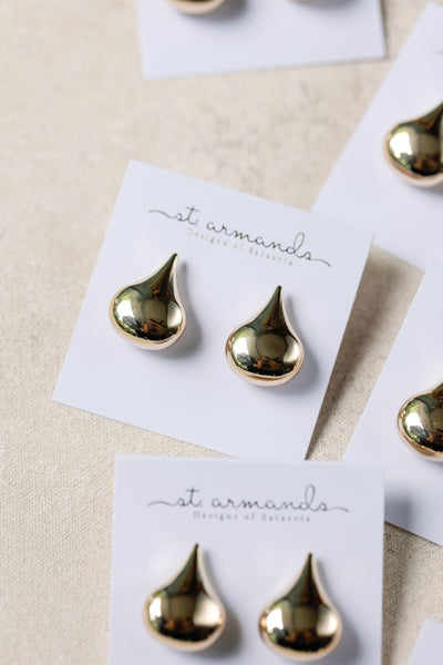 Gold Teardrop Studs